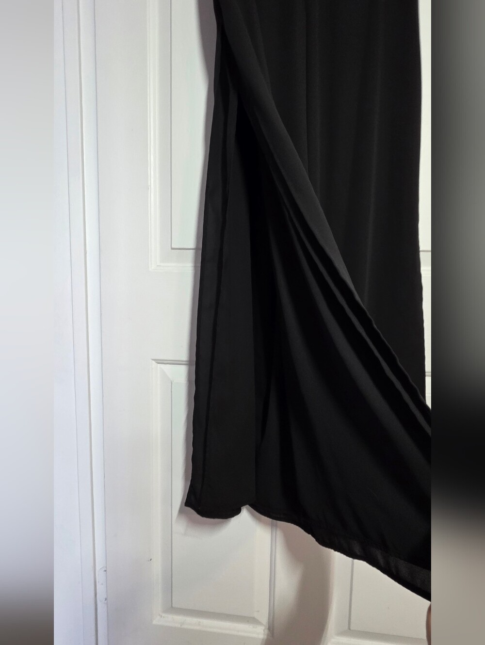 Zara Side Slit Wide Leg Black Lightweight Pants - Picture 6 of 12